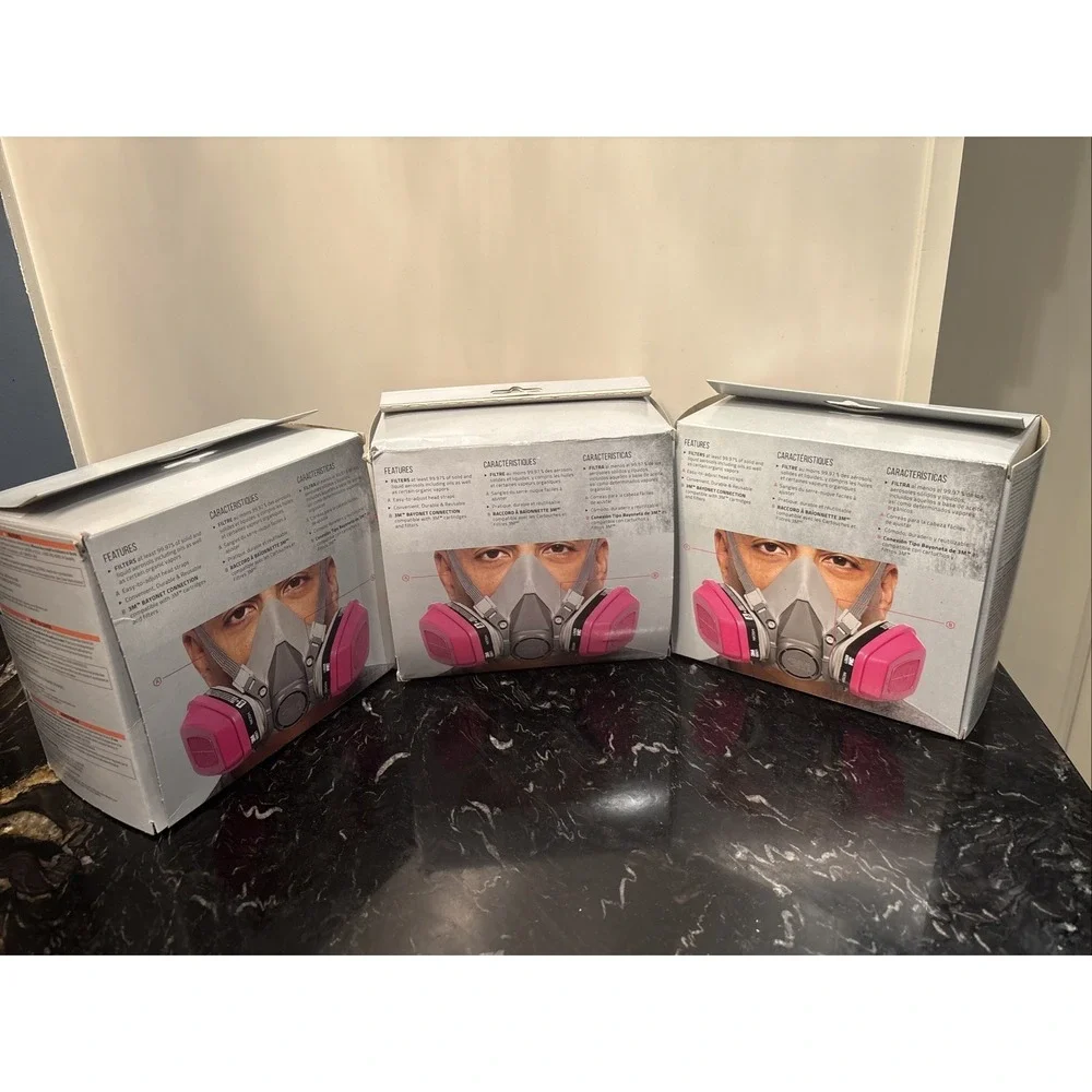 3M 65021HA1-DC Household Multi-Purpose Respirator Size Medium 2029/2030-Lot Of 3